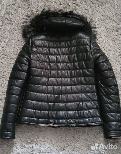 Утеплённая кожаная куртка