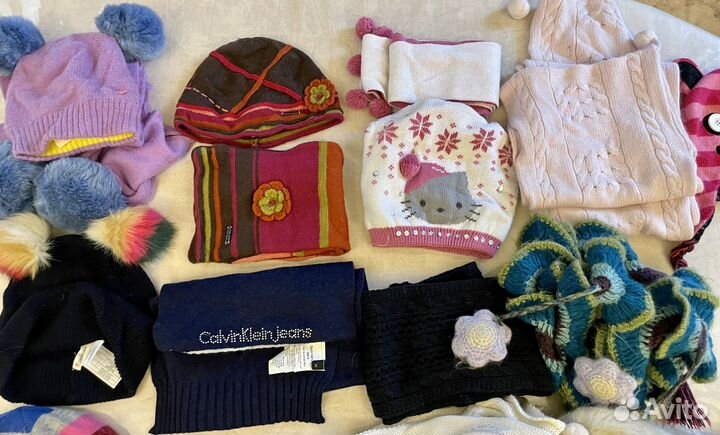 Шапки на девочку 3-5 и подросток 12-14 красивые