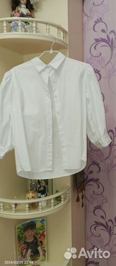 Рубашка женская белая 46