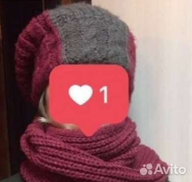 Зимний комплект шапка и шарф