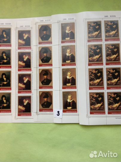 Марки. Эрмитаж.Серии в листах