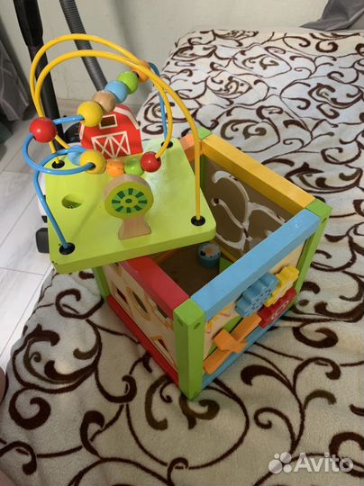 Детский развивающий деревянный куб монтесорри