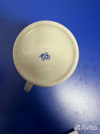 Фарфоровая кружка чашка Синие Тюльпаны лфз