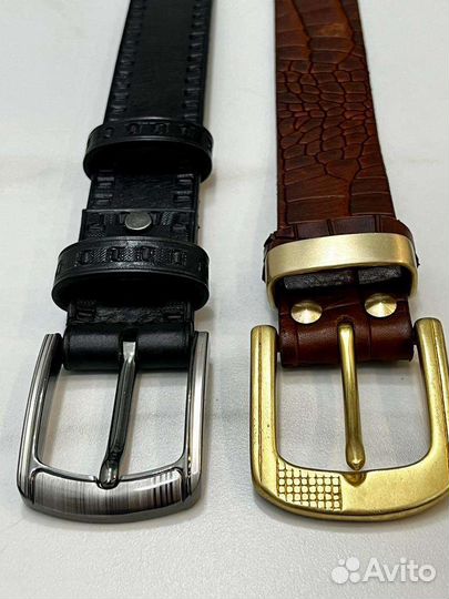 Мужской кожаный ремень ручной работы