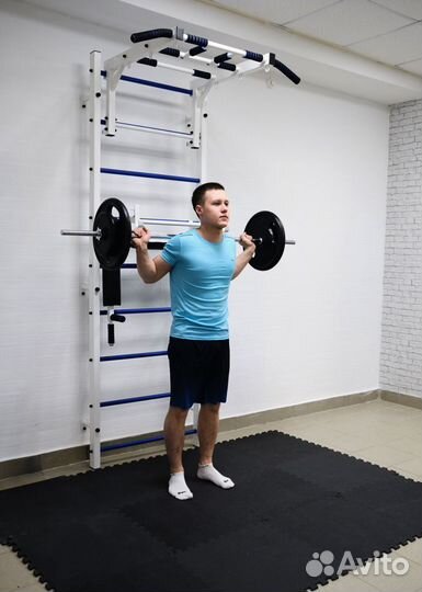 Шведская стенка 4в1 синие перекладины