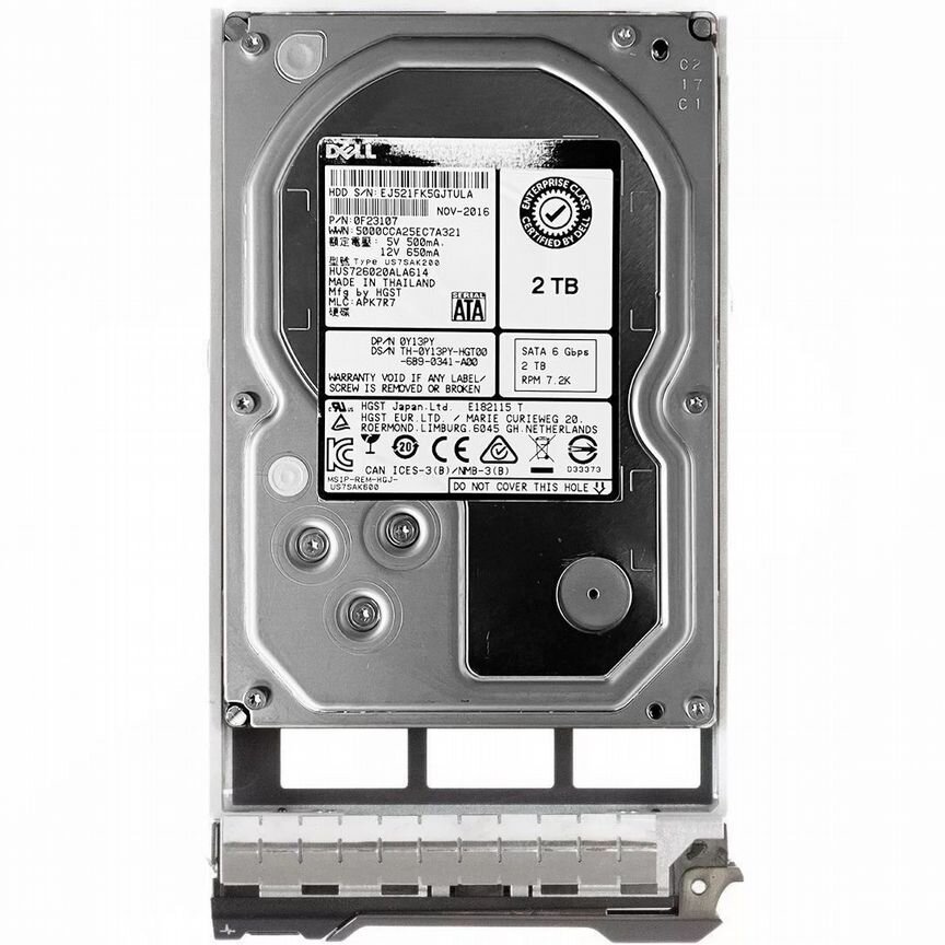 [Y13PY] Жесткий Диск Dell 2tb 7200 Sata3 3.5" Hdd Y13py