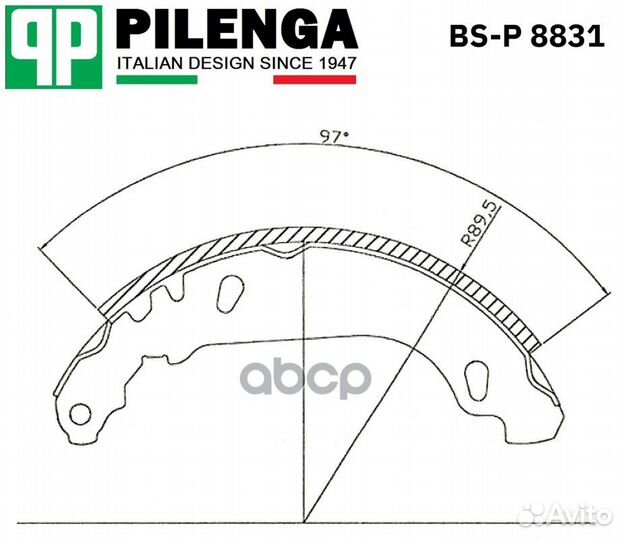 Колодки тормозные барабанные задние (180мм) BSP