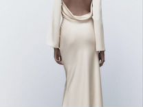 Вечернее атласное свадебное платье Zara М