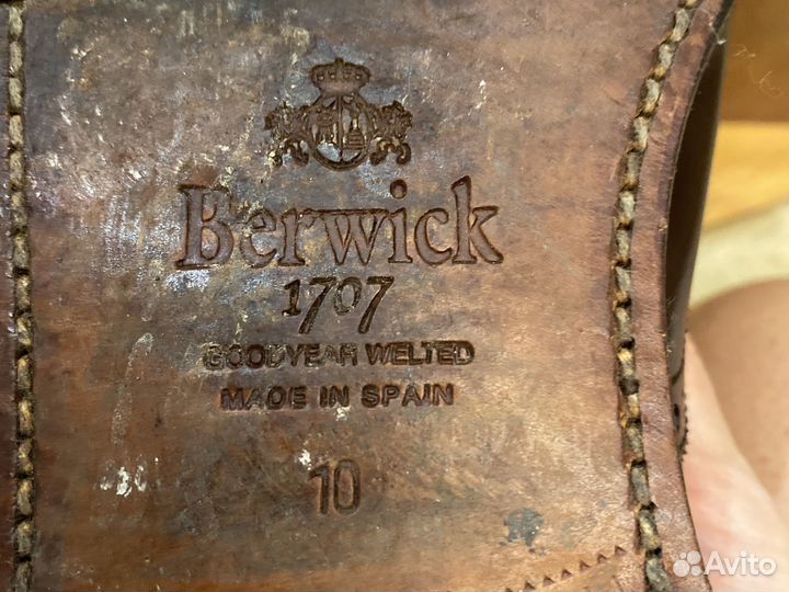 Ботинки дерби berwick размер 10 spain