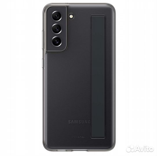 Чехол Slim Strap Cover для Samsung S21 FE тём.сер