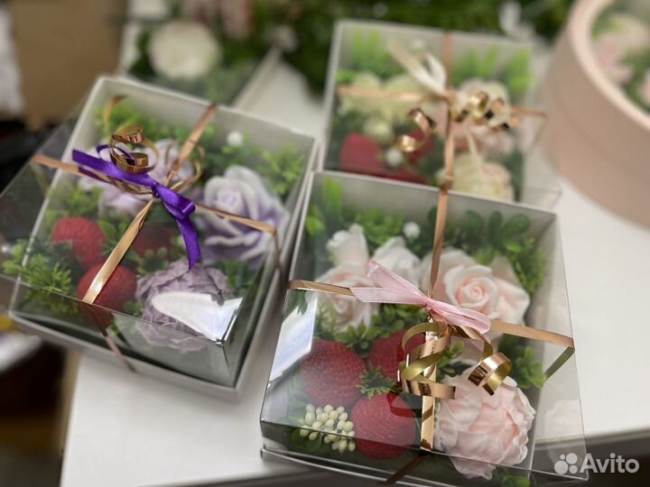 Вечный букет подарок из мыла ручной работы