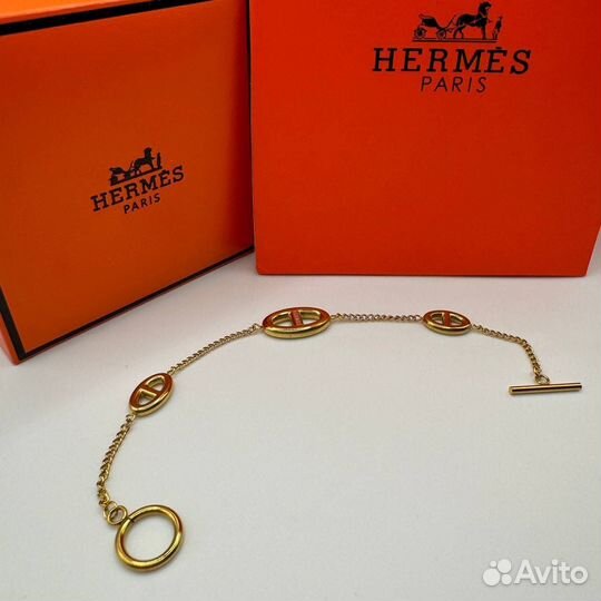 Браслет hermes золото(премиум)