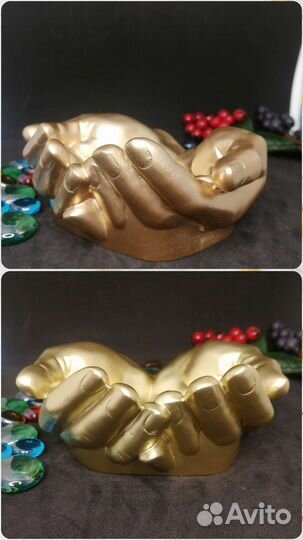 Ладони, руки, статуэтка, подсвечник, подарок
