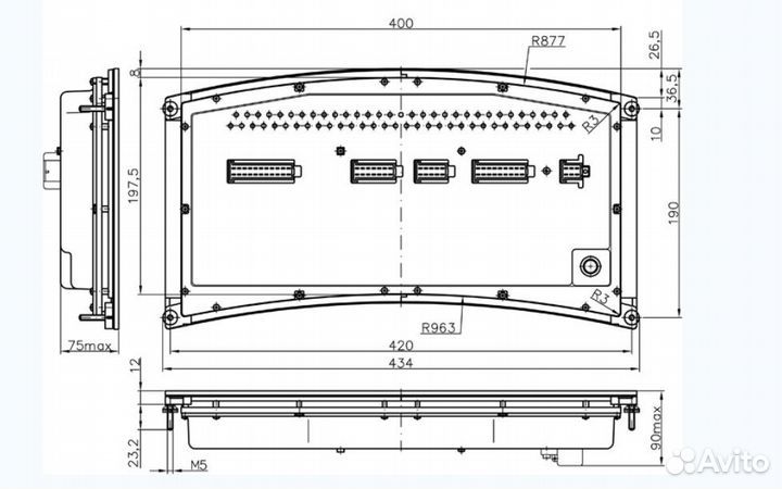Щиток приборов Маз автобус электронный щп 8165