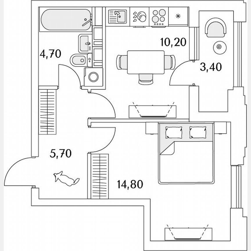 1-к. квартира, 37 м², 5/13 эт.