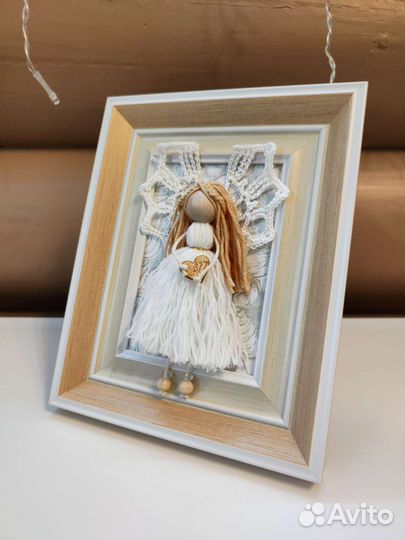 Декоративное панно. Куколки в рамке. Ангел. Фея