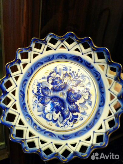 Блюдо фарфор гжель