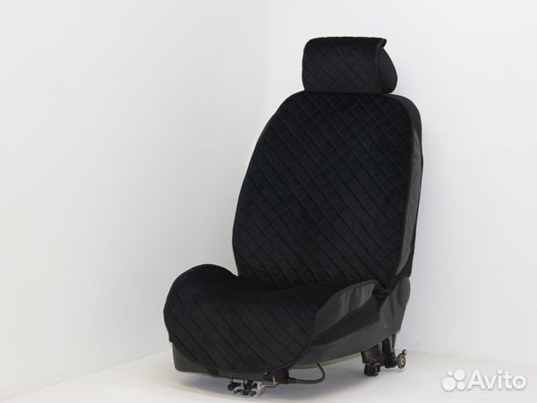 Накидки на сиденья ромб, бока, велюр черный, че