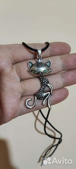 Подвеска кошка из серебра фирма Вега
