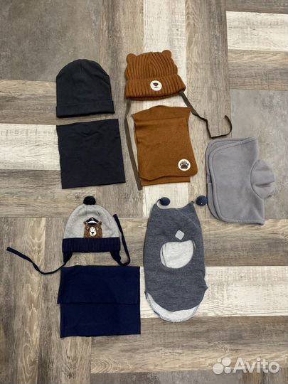 Шапка- шлем шапка шарф снуд на 1,5-2 года
