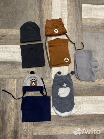 Шапка- шлем шапка шарф снуд на 1,5-2 года