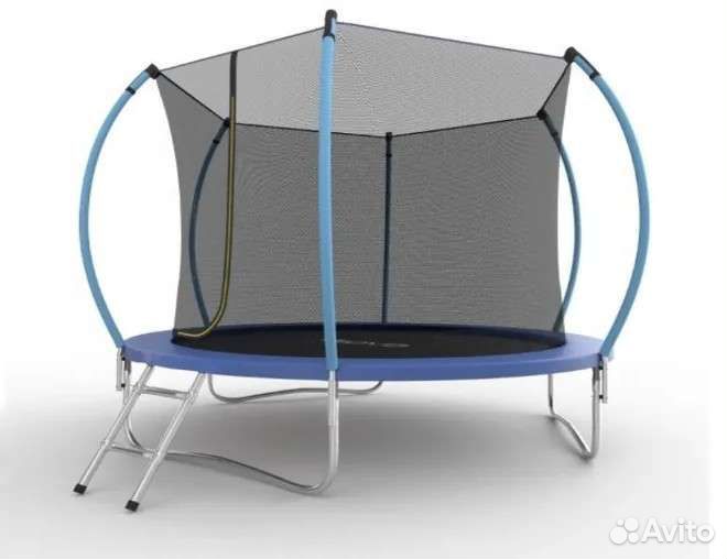 Батут синий с защитной сеткой (4.88 метра)