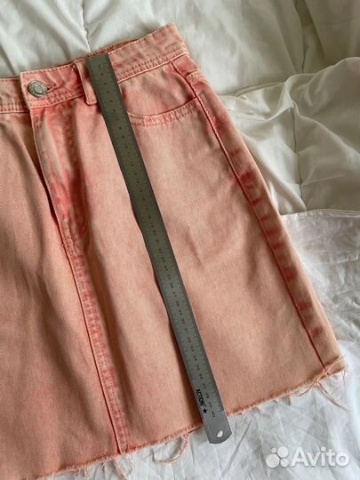 Джинсовая юбка розовая