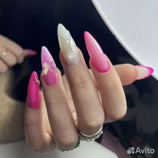 Маникюр гель лак наращивание ногтей