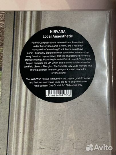 Nirvana (UK) - Local Anaesthetic