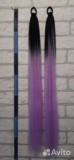 Красивые хвостики на резинке из канекалона