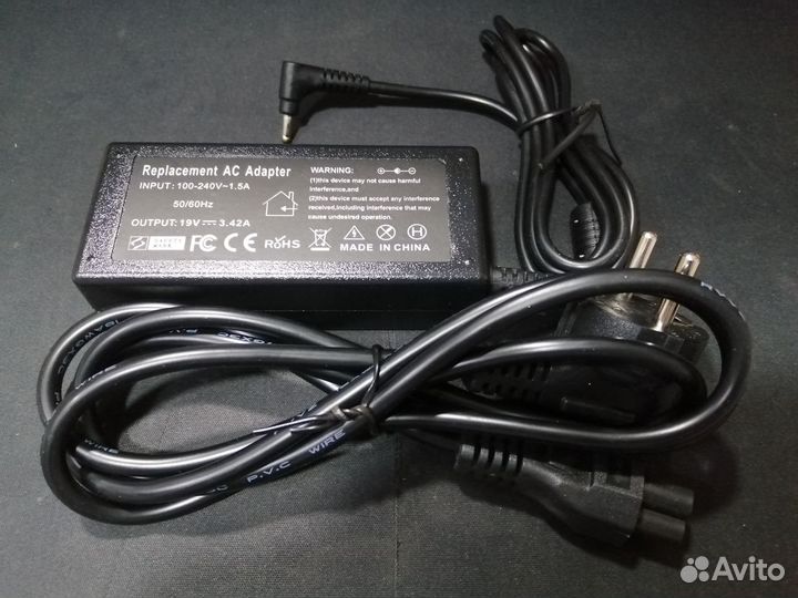 Блок для ноутбука Acer 19V, 3.42a,штекер 3,0 x 1,1