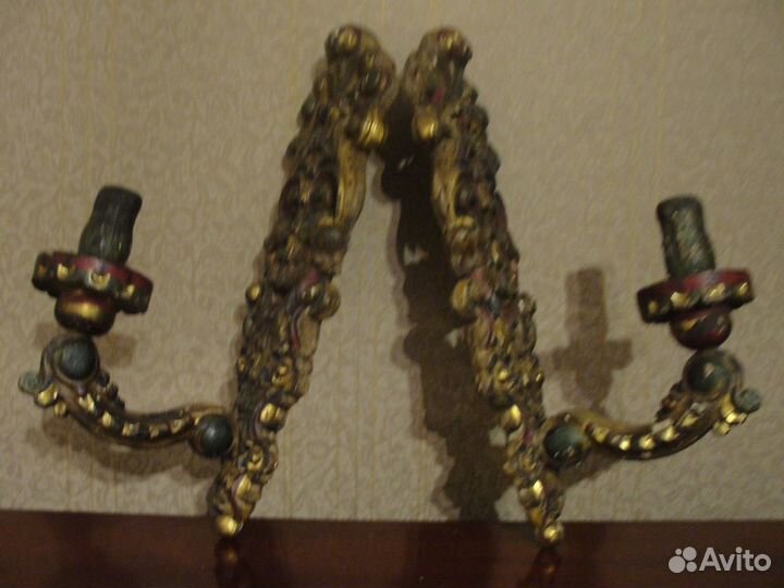 Резные светильники/бра дерево, винтаж