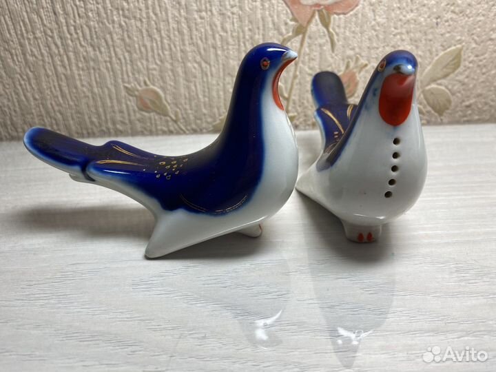 Солонка лфз фарфор птичка