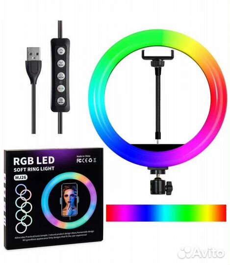 Кольцевая лампа 26 см со штативом