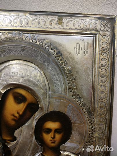 Икона Казанская Богородица серебро 84 пр