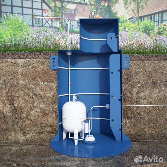 Кессон для скважины, автоматика, адаптер. Септик