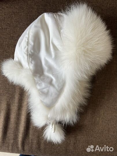 Шапка меховая песец на синтепоне