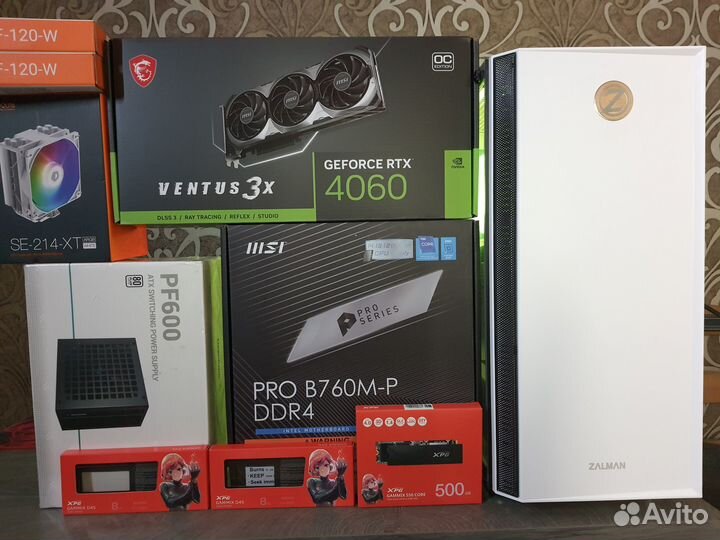 Новый Пк MSI RTX4060 Ventus 3X+Core i5-12400F/B760
