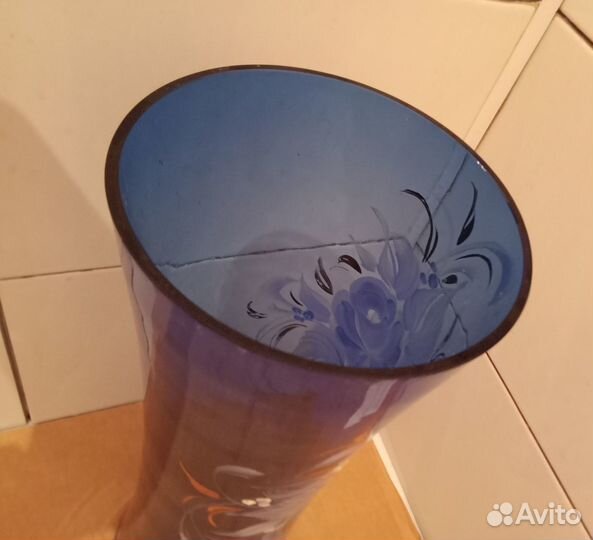 Ваза стекло роспись 40 см