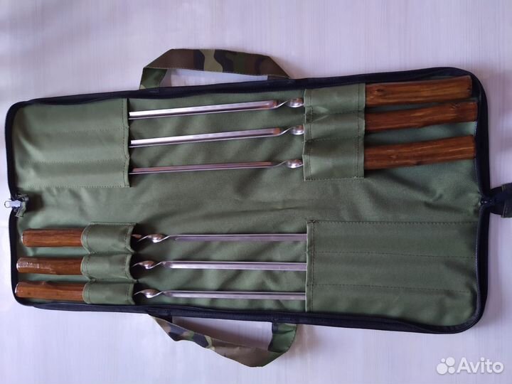 Набор шашлычный в футляре 6 шампуров