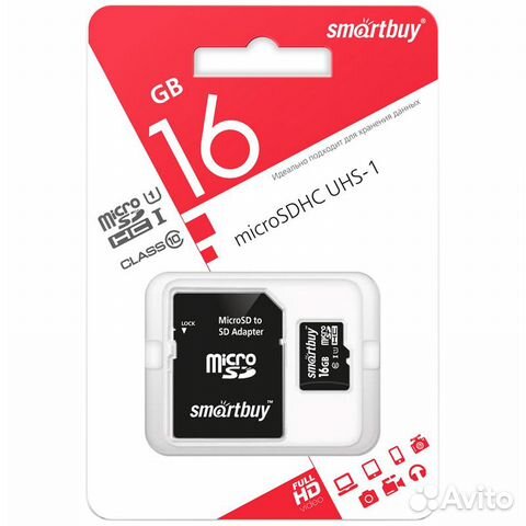 Карта памяти Smartbuy microsdhc 16Gb + адаптер объявление продам