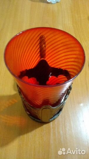 Ваза конфетница цветное стекло