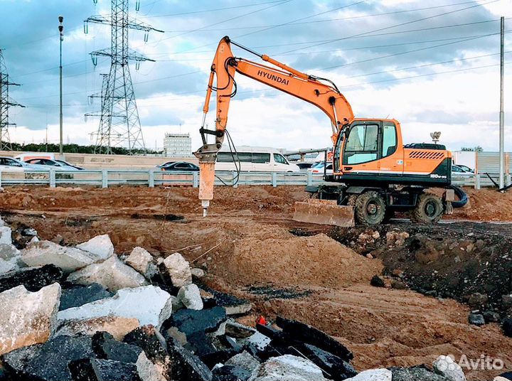 Услуги экскаватора полноповоротного колёсного