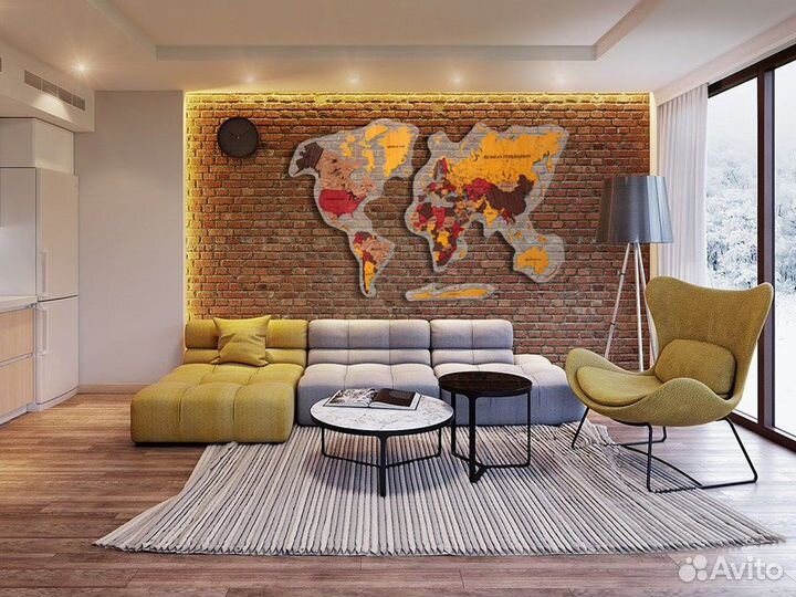 Карта мира из дерева Монтеверде Сергиев Посад