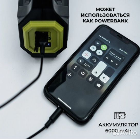 Фонарик светодиодный аккумуляторный мощный