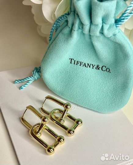 Серьги звенья в стиле Tiffany Hardwear