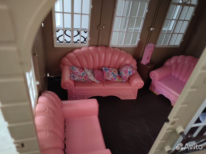 Домик кукольный для Барби с мебелью и утварью