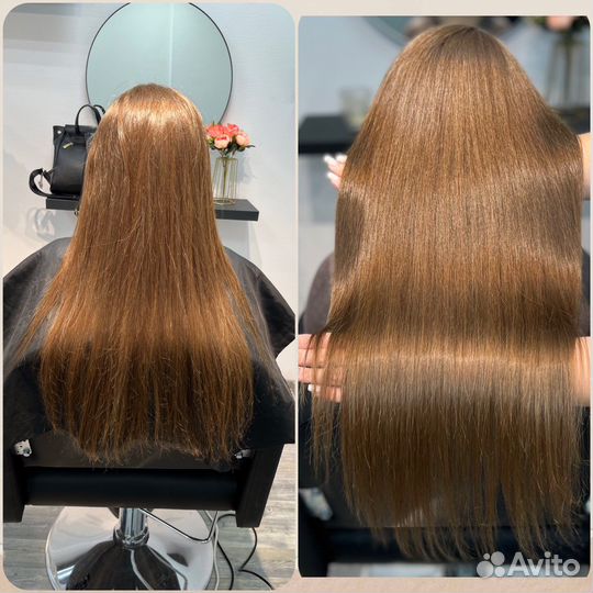 Кератиновое выпрямление, ботокс волос и пилинг