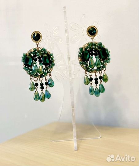 Ободок и серьги ручной работы