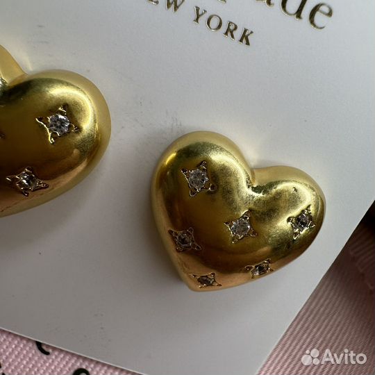 Серьги Kate Spade сердце пусеты